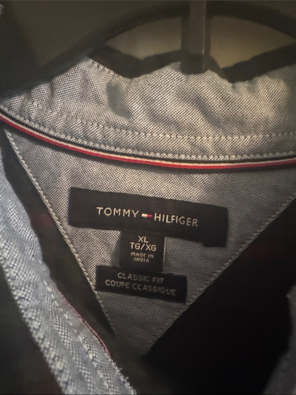 Tommy Hilfiger Black and Red Plaid Button-Up Shirt